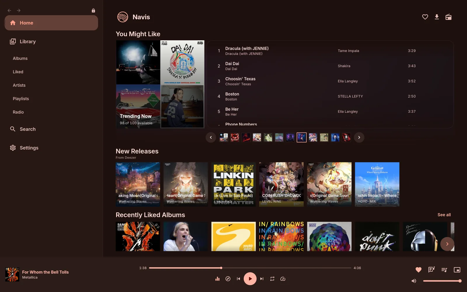 Left: Navis Home on the desktop in Neutral, Dark.