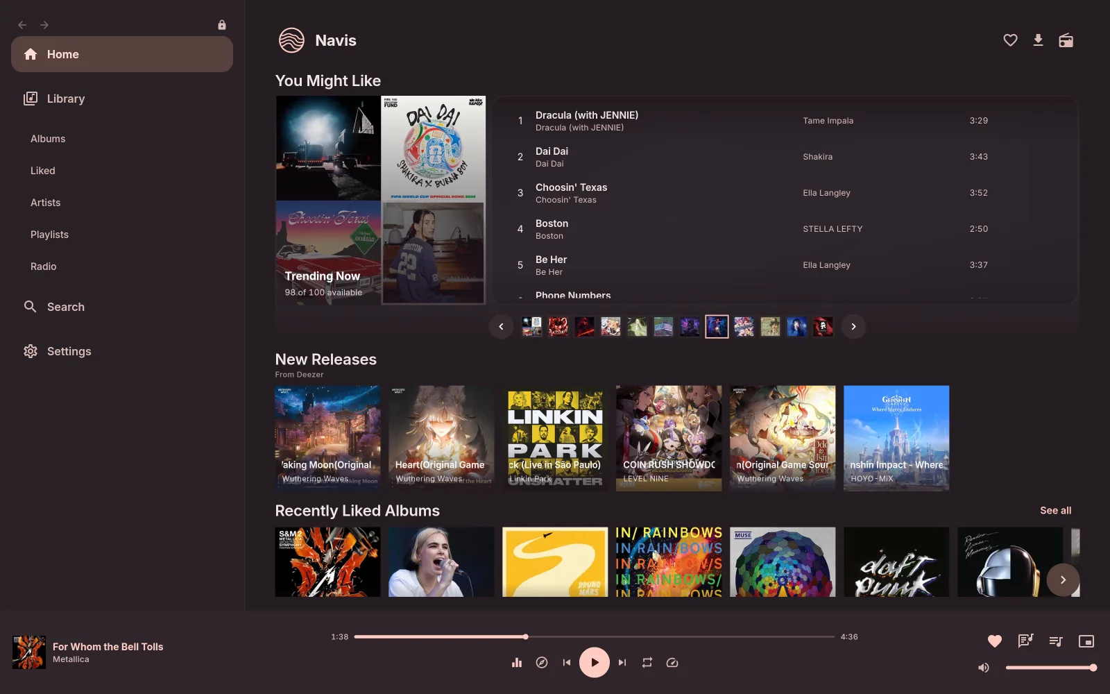 Right: Navis Home on the desktop in Pastel, Dark.